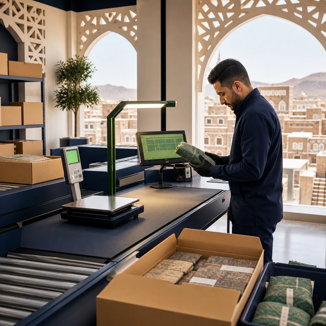 Products being inspected and prepared for dispatch